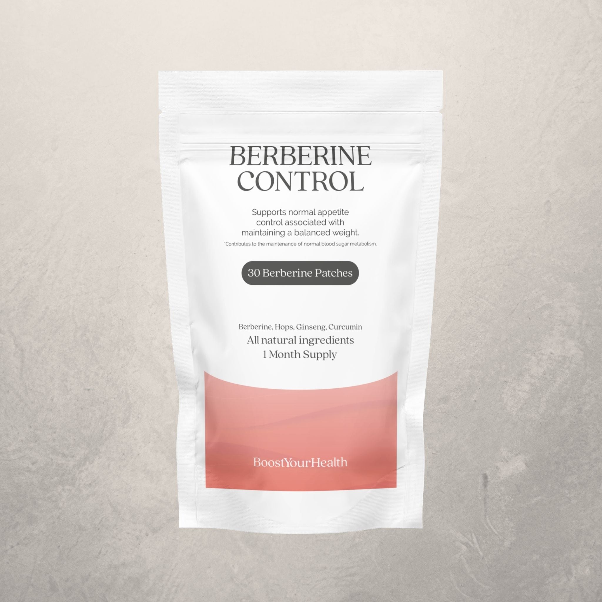 Boost Your Health Berberine Control transdermal patch pack, 30 patches for metabolism support