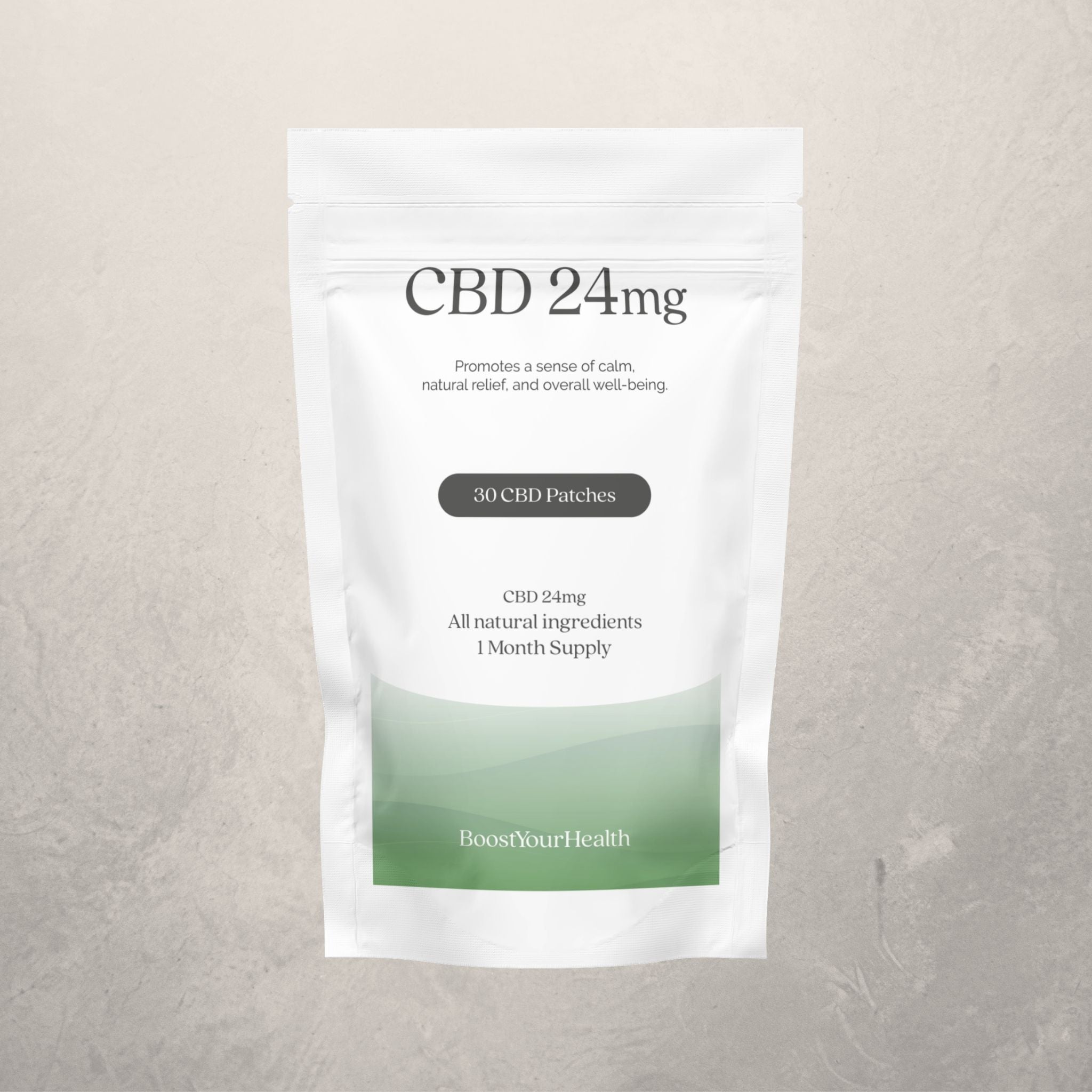 Boost Your Health CBD 24mg transdermal patch pack, 30 patches, THC free