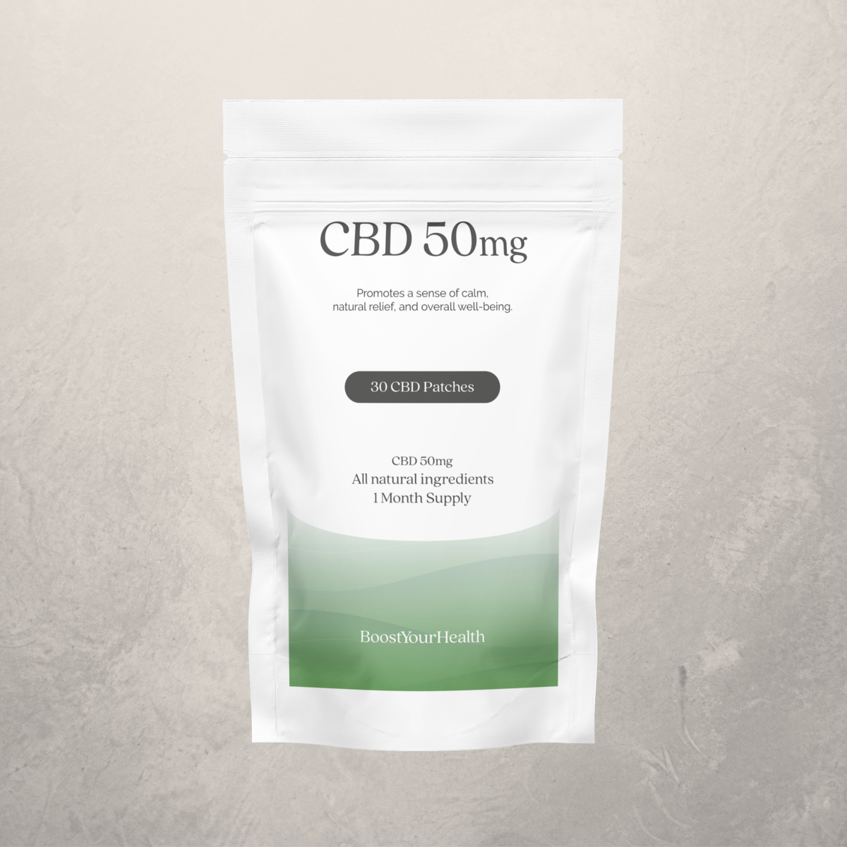 Boost Your Health CBD 50mg transdermal patch pack, 30 patches