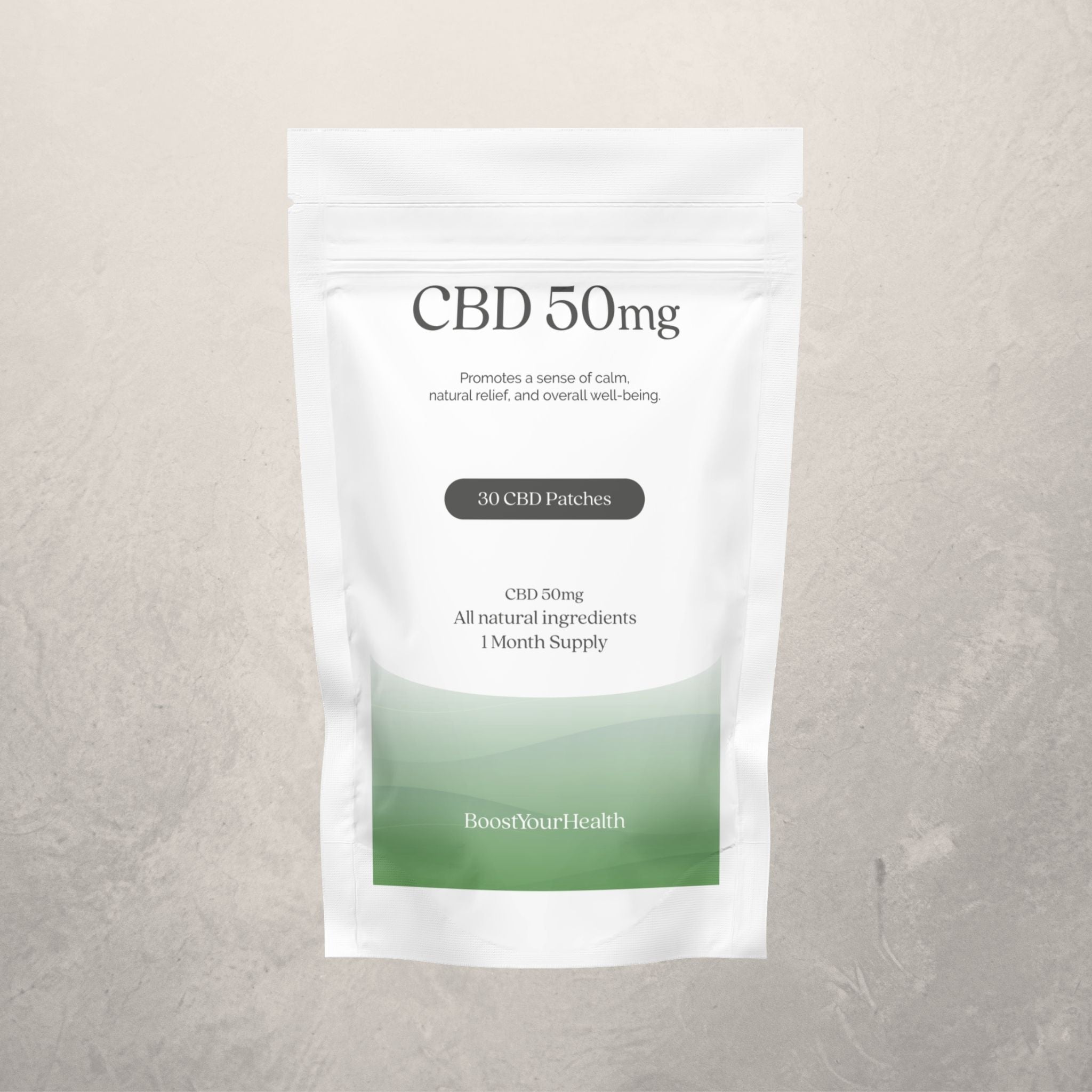 Boost Your Health CBD 50mg transdermal patch pack, 30 patches, THC free