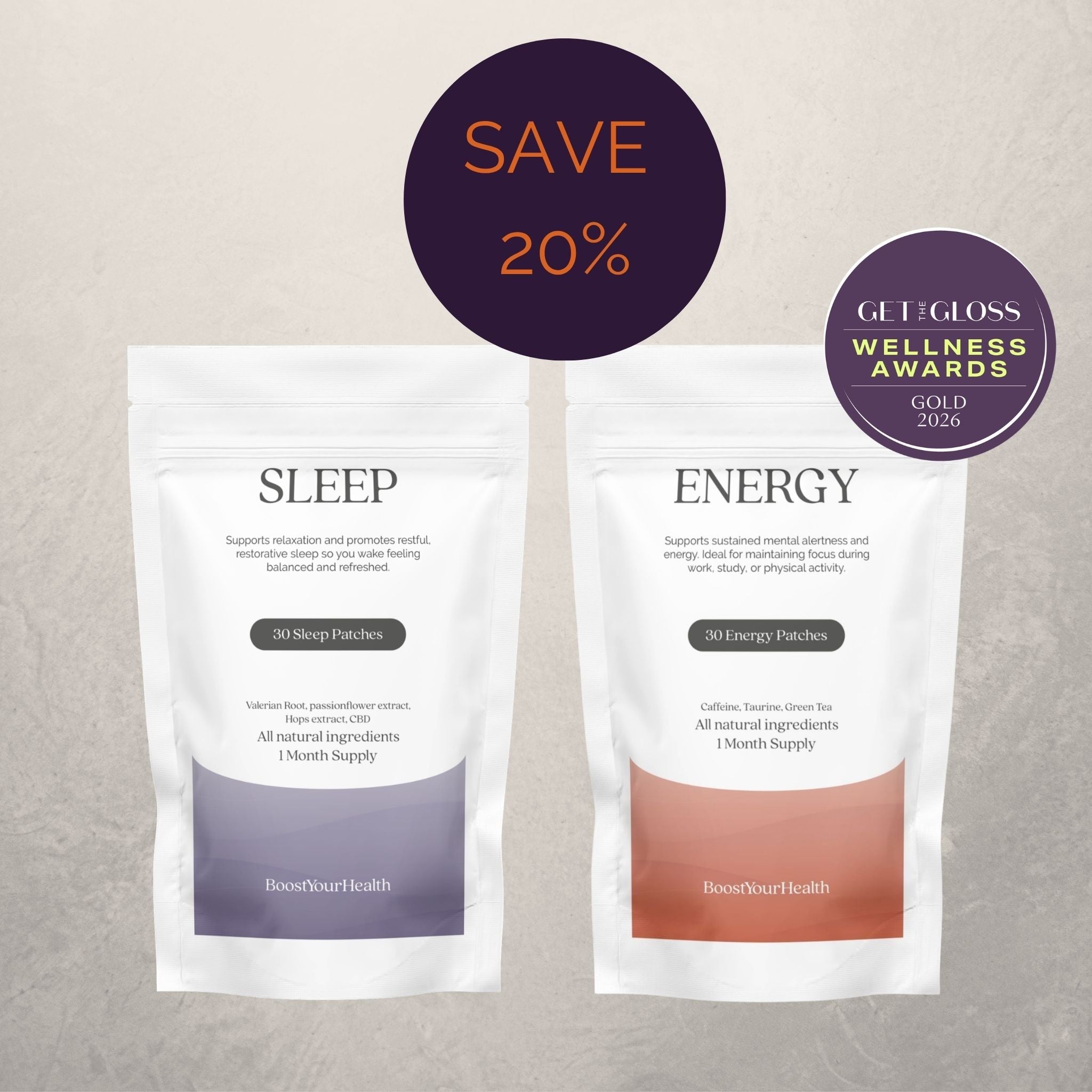 Boost Your Health The Exhausted Stack, Sleep and Energy patch duo