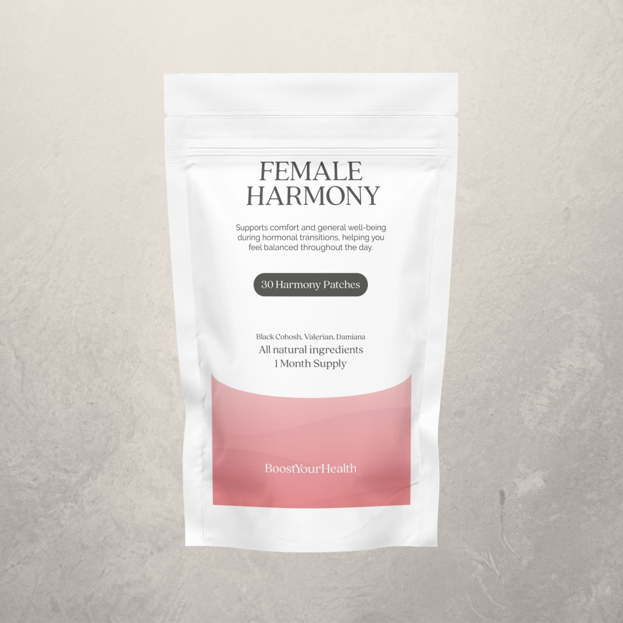 Boost Your Health Female Harmony transdermal patch pack, 30 patches for hormonal balance