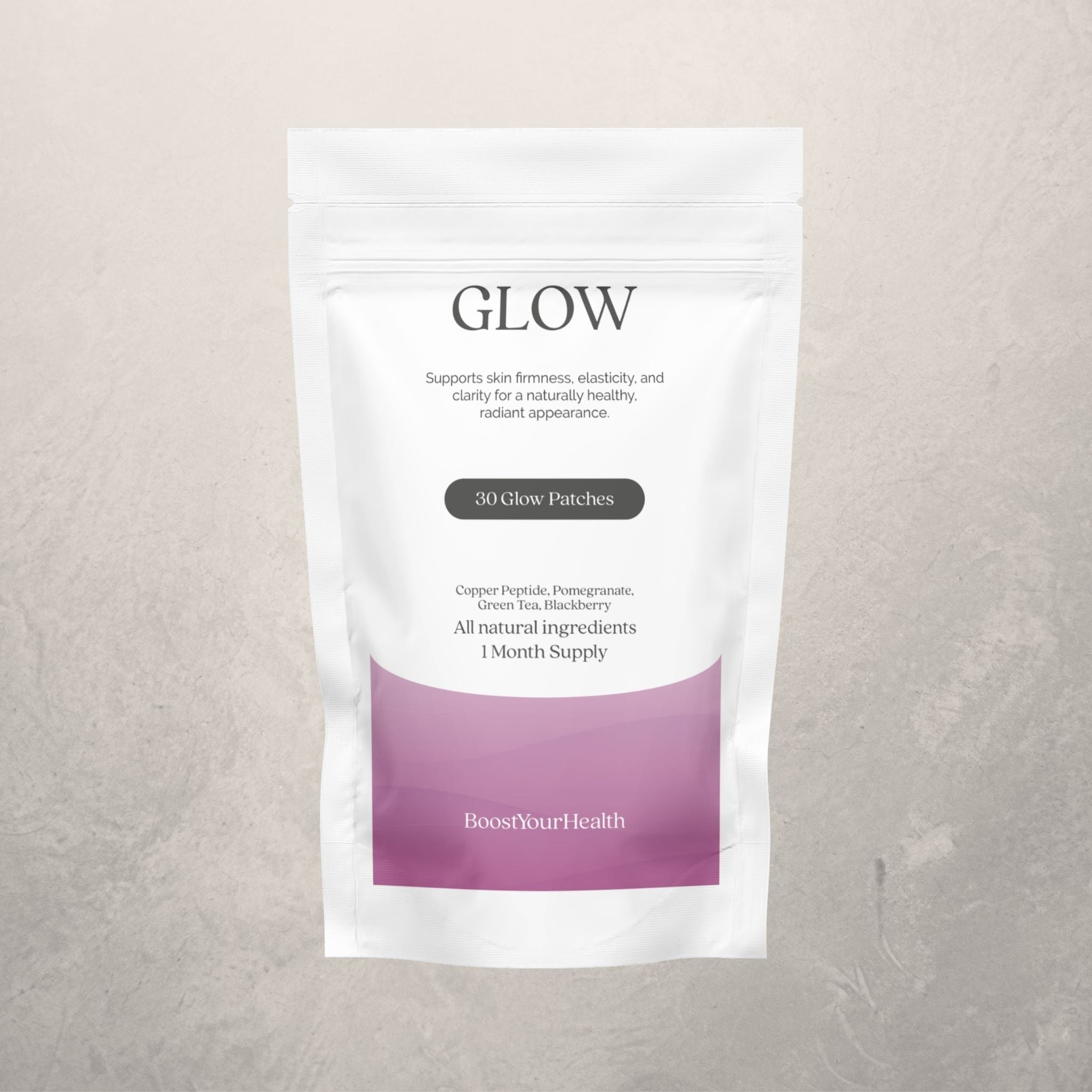 Boost Your Health Glow transdermal patch pack, 30 patches for skin firmness and radiance