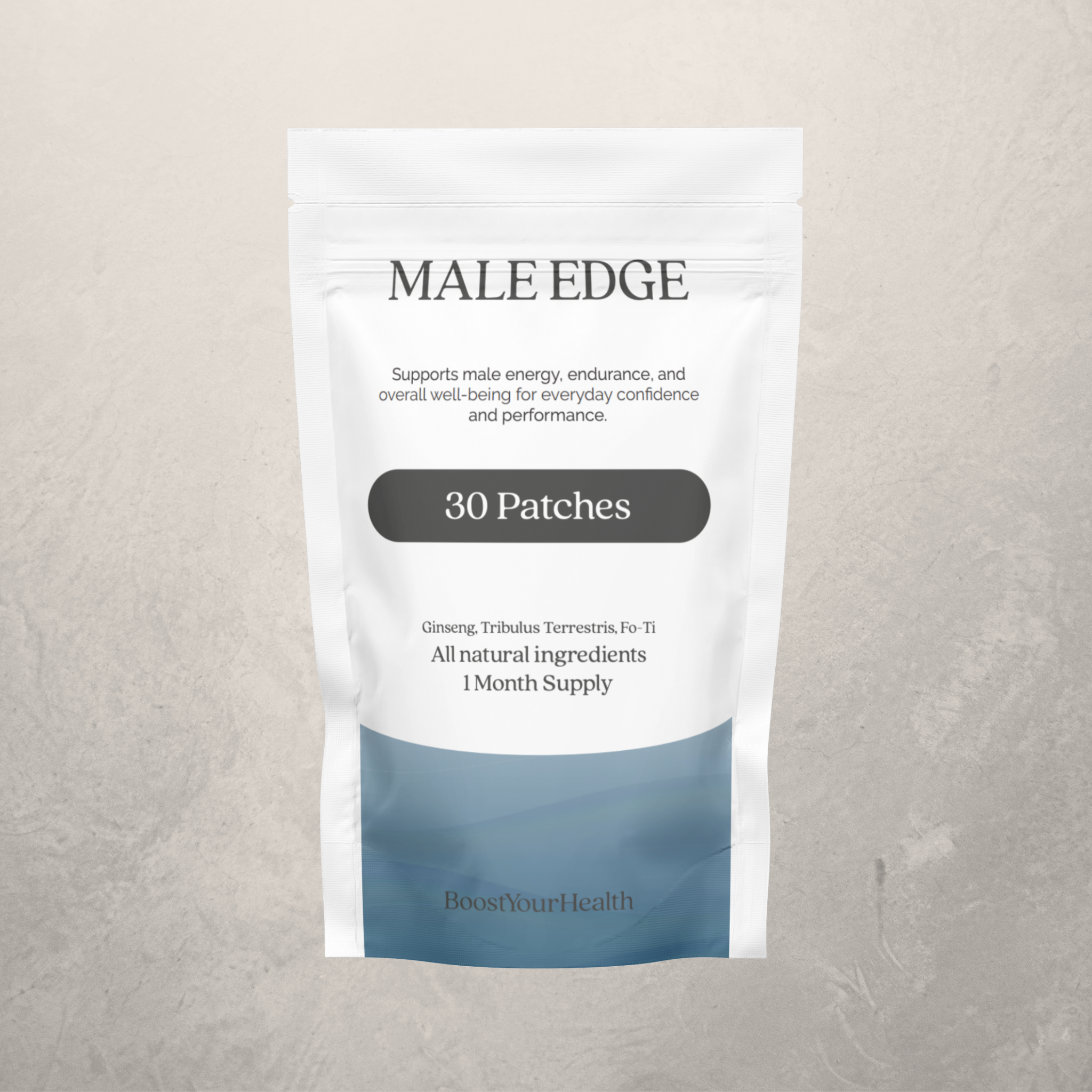 Boost Your Health Male Edge transdermal patch pack, 30 patches for male vitality